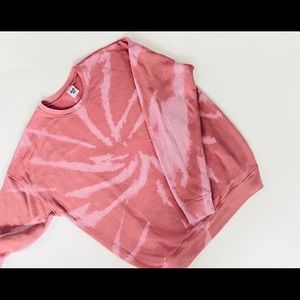NWOT Shai Dye, TIE DYE Oversized Crewneck in Pink, size Small